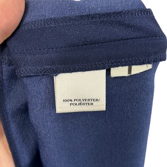 Ann Taylor Mixed Media Batik Atrium Maxi Dress Womens Sz 2 Blue Belted Boho Chic - Picture 8 of 10